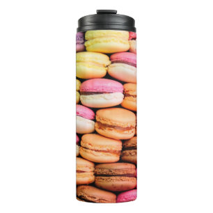 Quirky farbenfrohe Macaroons Thermosbecher