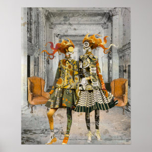 Quirky Fashionistas Poster