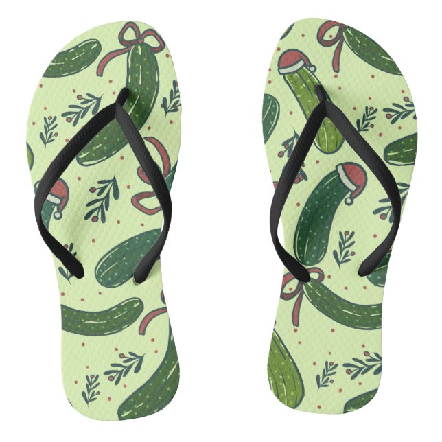 Quirky Festivals Weihnachtsmuster Flip Flops (Fußbett)