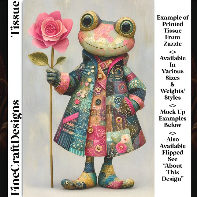 Quirky Frosch, farbiger Teppich, Rose DL7L Decoupa Seidenpapier (Von Creator hochgeladen)