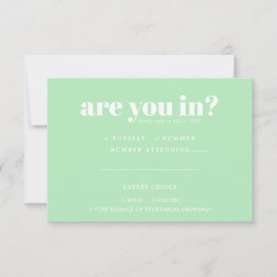 Quirky Fun Wedding RSVP   70er Typografie Ankündigung