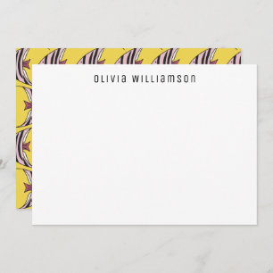 Quirky Fun Yellow Angel Fish Notecard Mitteilungskarte