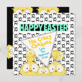 Quirky Funny Happy Oaster Your Crazy Chickens | Feiertagskarte