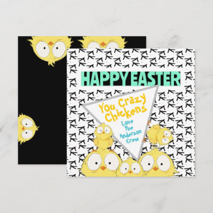 Quirky Funny Happy Oaster Your Crazy Chickens   Feiertagskarte