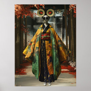 Quirky Geisha Girl   Digitale Kunst Poster