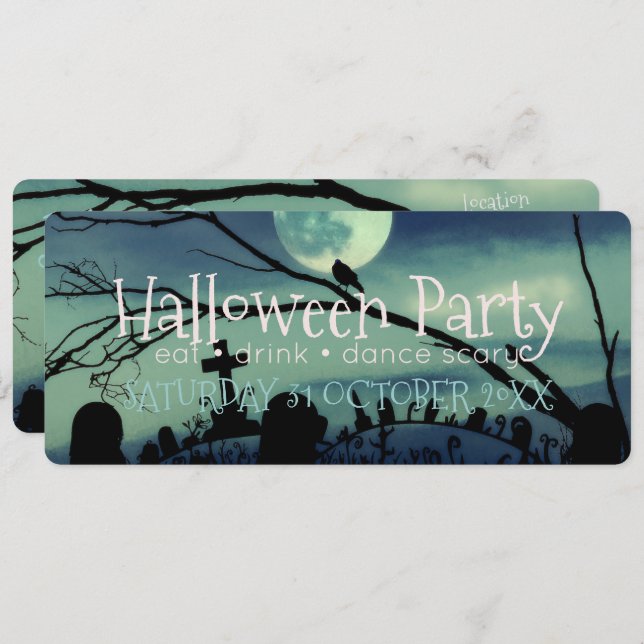 Quirky Halloween-Party Einladungen (Vorne/Hinten)