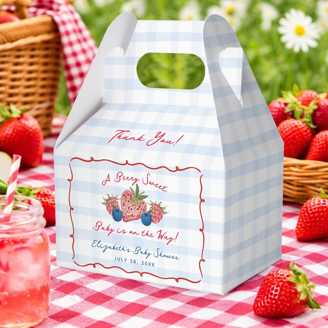 Quirky Hand Drawn Berry Sweet Baby Shower Geschenkschachtel (Quirky Hand Drawn Berry Sweet Baby Shower Favor Boxes)