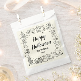 Quirky Hand Drawn Doodles Halloween Geschenktütchen