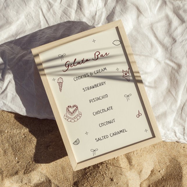 Quirky Hand Drawn Gelato Bar Poster (Von Creator hochgeladen)