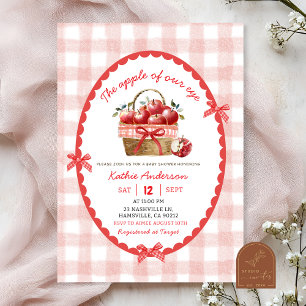 Quirky Hand Drawn Illustration Apple Baby Shower Einladung
