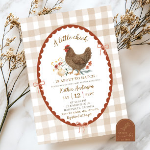 Quirky Hand Drawn Illustration Chic Baby Shower Einladung