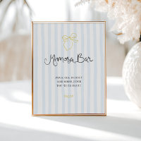 Quirky Hand Drawn Lemon Striped Mimosa Bar