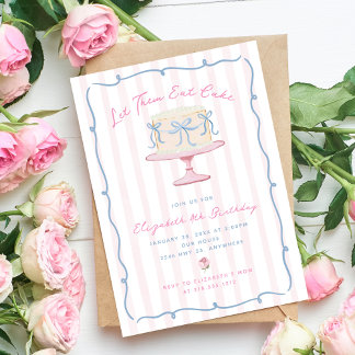 Quirky Hand Drawn Ließ sie zum Geburtstag Kuchen e Einladung