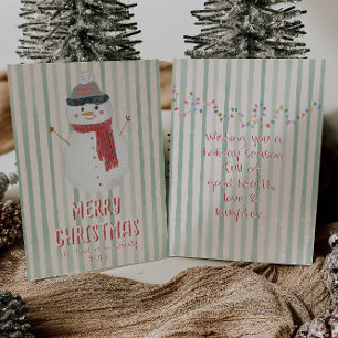 Quirky Hand Drawn Snowman Weihnachten Non-Foto