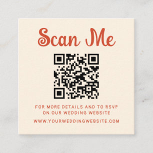 Quirky handgeschriebener Hochzeitcode QR-UAWG Begleitkarte
