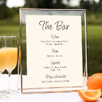 Quirky-handgeschriebenes Hochzeitmenü mit Bar