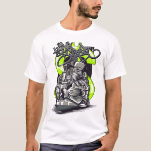Quirky illustriert Graffiti Artist T - Shirt