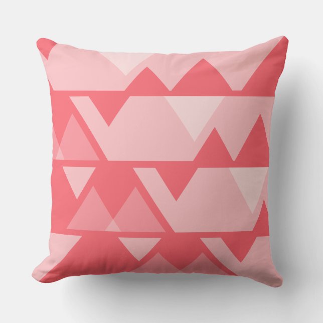 Quirky Jagged Pattern Pink Throw Kissen (Vorderseite)