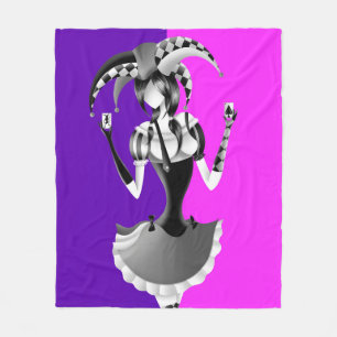 Quirky Jester mit Spielkarten Fleecedecke