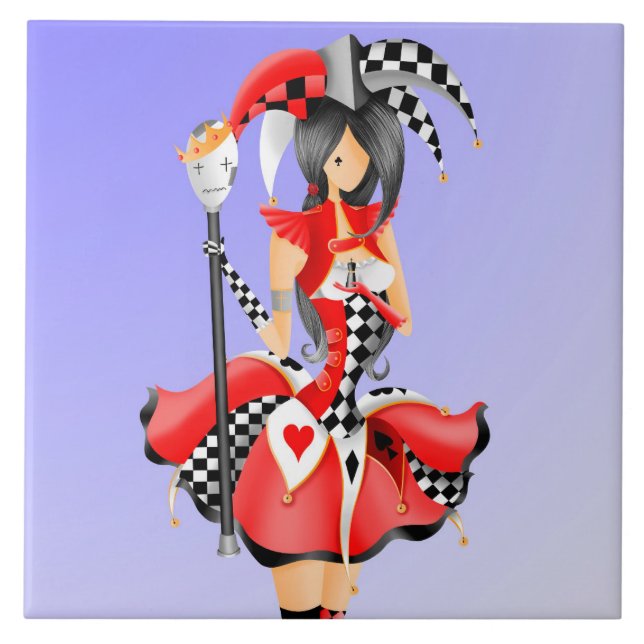 Quirky Jester und Puppet King Fliese (Vorderseite)