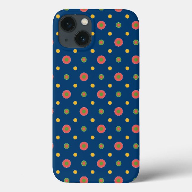 Quirky Jumbo Polka Dots on Navy Blue iPad Case (Rückseite)