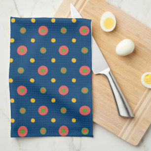 Quirky Jumbo Polka Dots on Navy Blue Kitchen Handt Handtuch
