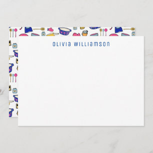 Quirky Kitchen Utentils Cake Maker, Koch Notecard Mitteilungskarte
