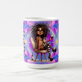 Quirky Lady Tattoos & Wine Light Tasse