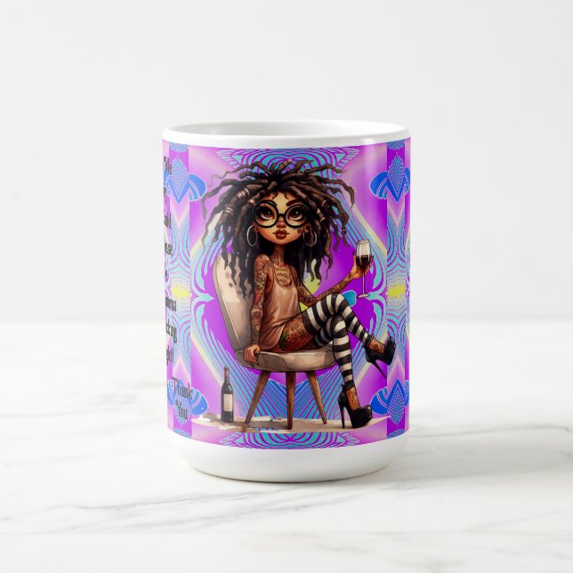 Quirky Lady Tattoos & Wine Light Tasse (Mittel)