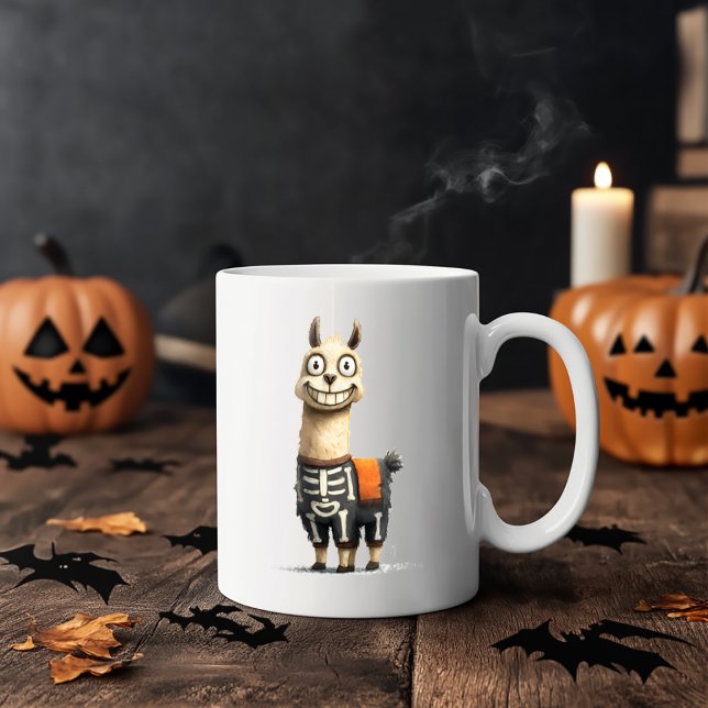 Quirky Lama Halloween Kaffeetasse (Von Creator hochgeladen)