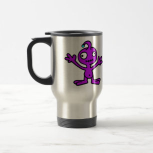 QUIRKY LILA ALIEN CARTOON FUNNY WISSENSCHAFTLICHE REISEBECHER