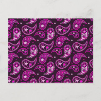 Quirky Lila Paisley Postkarte