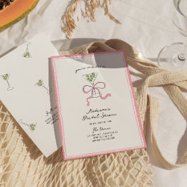 Quirky Martini Bow Hand Drawn Brautparty Einladung