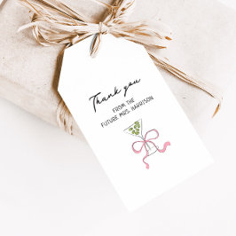 Quirky Martini Bow Hand Drawn Brautparty Geschenkanhänger