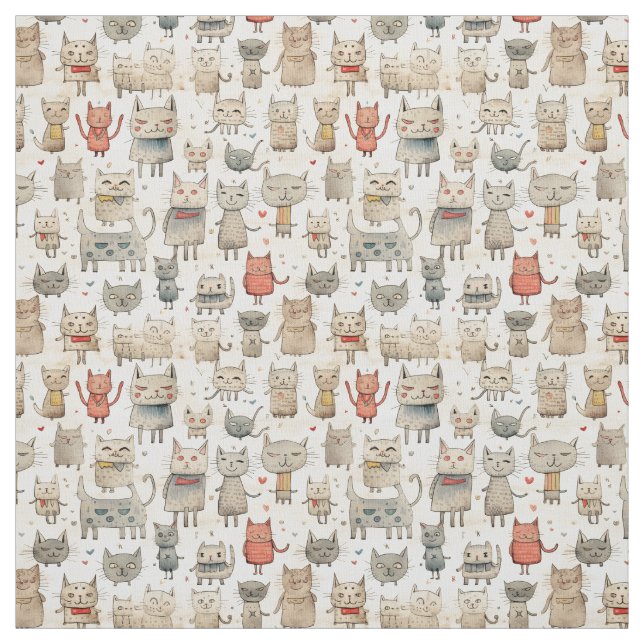 Quirky Meowties: Whimsy Cat Stoff (Muster)