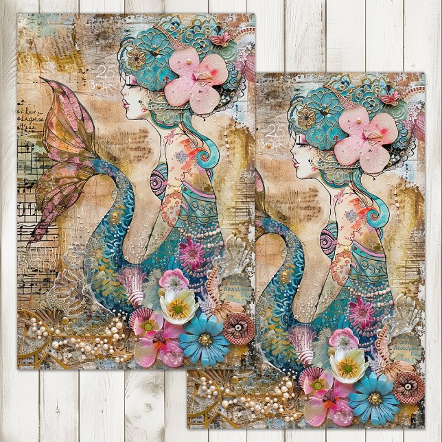 QUIRKY MERMAID DECOUPAY SEIDENPAPIER (QUIRKY MERMAID DECOUPAGE TISSUE PAPER)