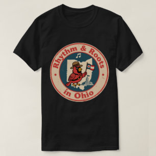 Quirky Midwest Pride Kardinal mit Ohio Flag T-Shirt