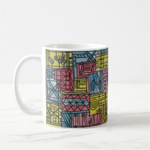 Quirky-Modern Bauhaus Geometrisches Muster Kaffeetasse