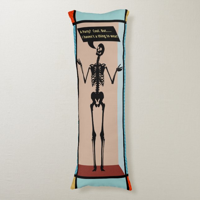 Quirky Mondrian Skeleton - hat nichts zu tragen Seitenschläferkissen (Vorderseite Vertikal)