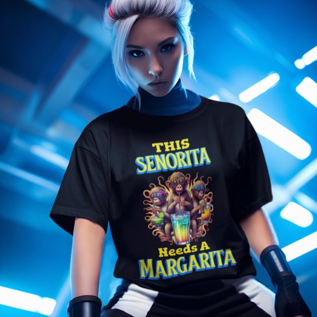 Quirky Monkey senorita braucht Margarita T-Shirt (Von Creator hochgeladen)