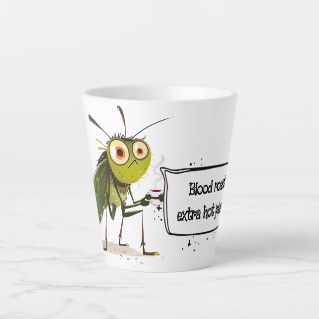 Quirky Mosquito Funny Coffee Quote Milchtasse (Vorderseite)