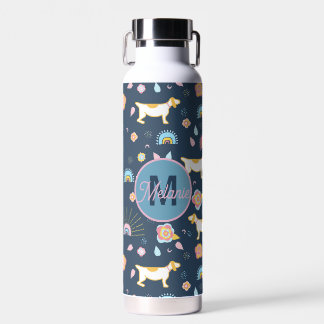 Quirky Niedlich Hunde Regenbogenmuster Blau Person Trinkflasche