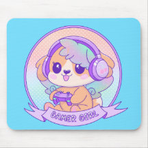Quirky niedlich Kawaii Video Gamer Girl Dog