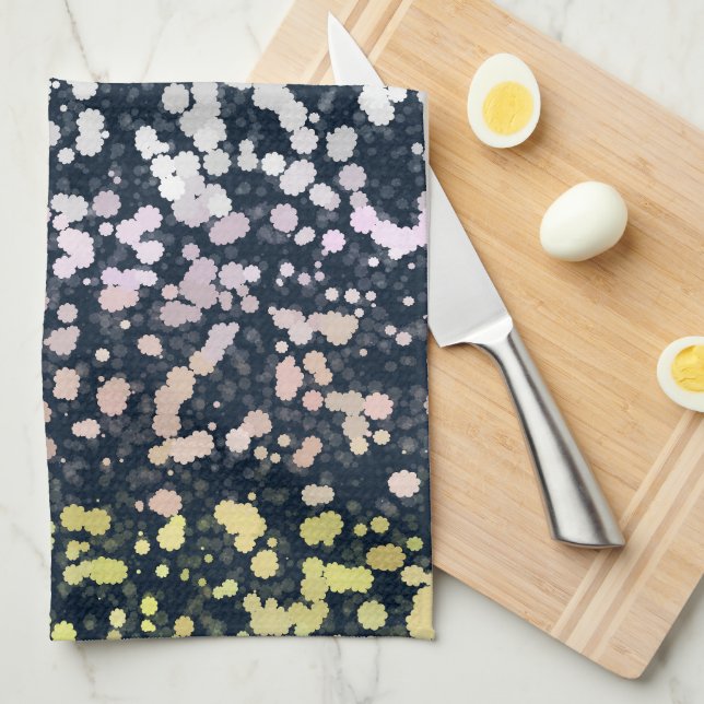 Quirky Niedlich Retro Boho Flora Pangender Prix Fl Geschirrtuch (Viertel Falte)