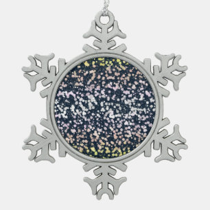 Quirky Niedlich Retro Boho Flora Pangender Prix Fl Schneeflocken Zinn-Ornament
