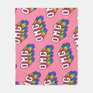 Quirky OMG Pink Comic-Tapete Fleecedecke