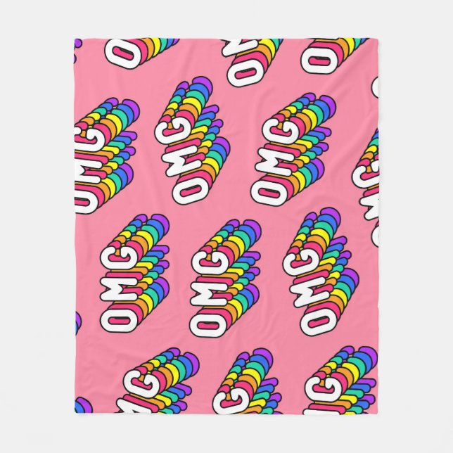 Quirky OMG Pink Comic-Tapete Fleecedecke (Vorderseite)