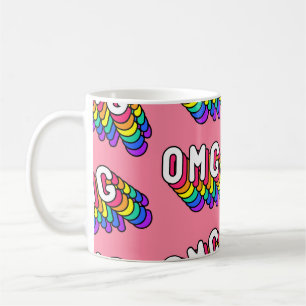 Quirky OMG Pink Comic-Tapete Kaffeetasse