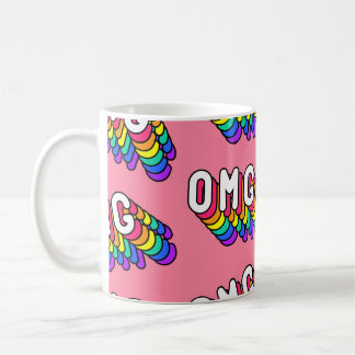 Quirky OMG Pink Comic-Tapete Kaffeetasse