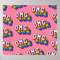 Quirky OMG Pink Comic-Tapete